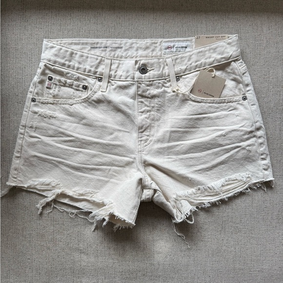 NWT AG Hailey White Cutoff Relaxed Denim Shorts - Picture 7 of 15